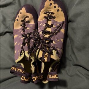 La Sportiva Green and Black Climbing Shoes